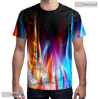 Bright Orange Abstract Splash Graphic 3D Printed Casual Unisex T-Shirt Styles