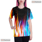 Bright Orange Abstract Splash Graphic 3D Printed Casual Unisex T-Shirt Styles