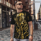 Retro Microphone Music Graphic 3D Pattern Printed Casual Unisex Tee Shirt Styles