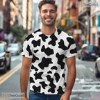 Abstract Liquid Milk Lines Pattern Art 3D Printed Casual Unisex T-Shirt Tops