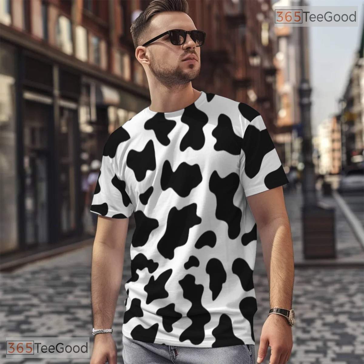 Abstract Liquid Milk Lines Pattern Art 3D Printed Casual Unisex T-Shirt Tops