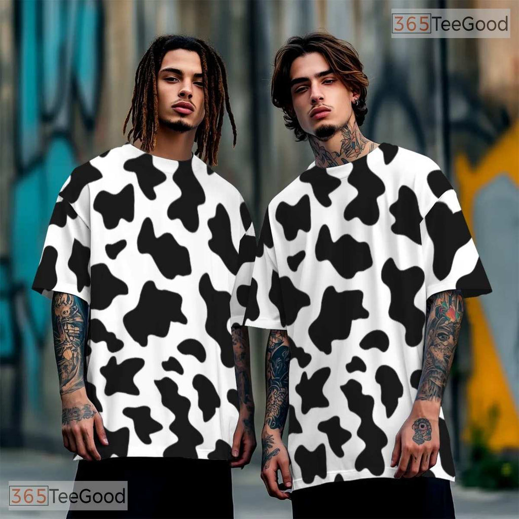 Abstract Liquid Milk Lines Pattern Art 3D Printed Casual Unisex T-Shirt Tops