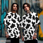 Abstract Liquid Milk Lines Pattern Art 3D Printed Casual Unisex T-Shirt Tops