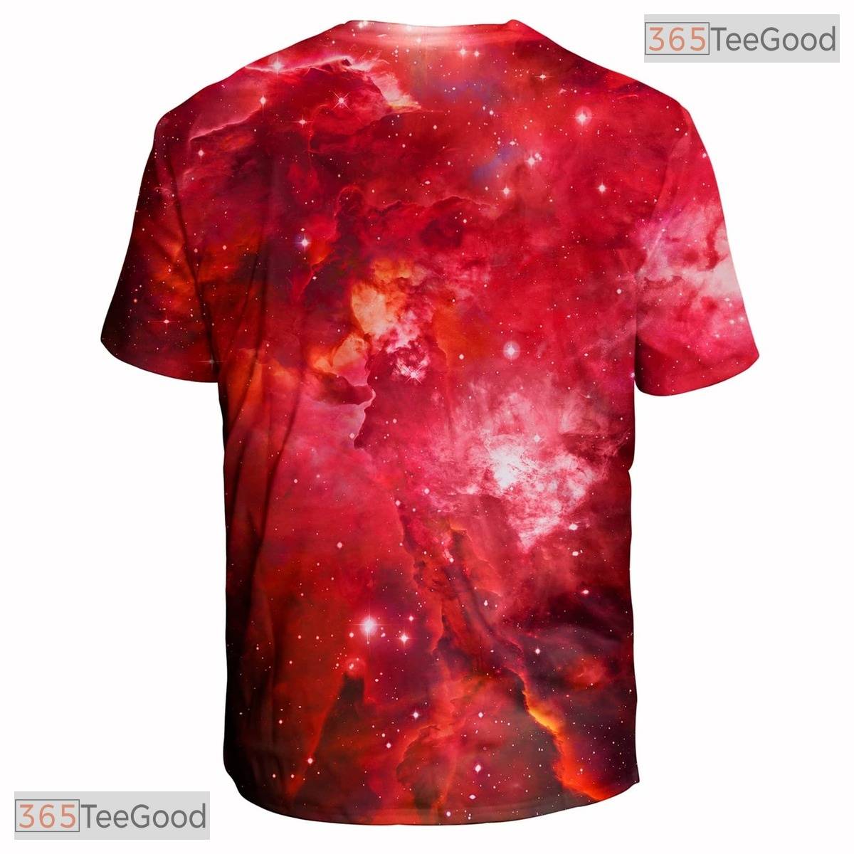 Colorful Red Milky Way Galaxy 3D Graphic Printed Casual Unisex T-Shirt Top