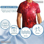 Red Milky Way American Flag Eagle 3D Graphic Printed Casual Unisex T-Shirt Tops Style