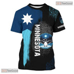 Minnesota Black State Novelty Graphic 3D Pattern Printed Casual Unisex T-Shirt Top