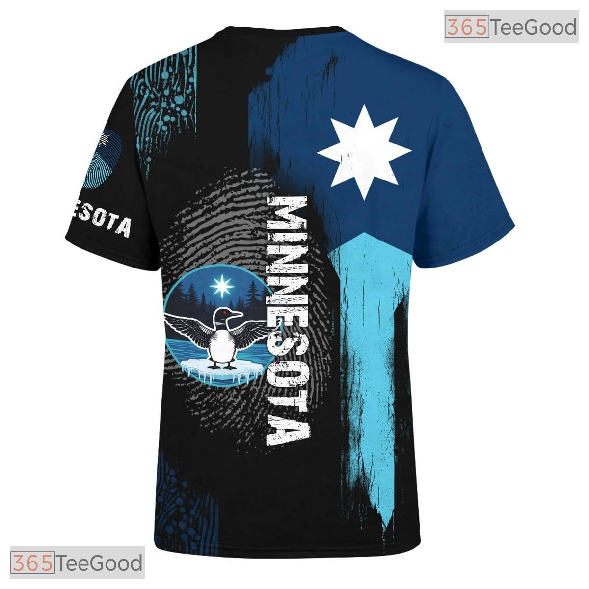 Minnesota Black State Novelty Graphic 3D Pattern Printed Casual Unisex T-Shirt Top