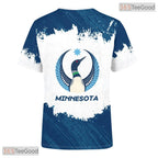 Minnesota Navy State Novelty Graphic 3D Pattern Printed Casual Unisex Tee Shirt Top