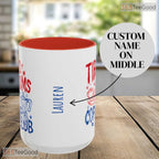 Personalized Tired Mom Coffee Club Mug - Funny Motherhood Slogan Ceramic Accent Mug