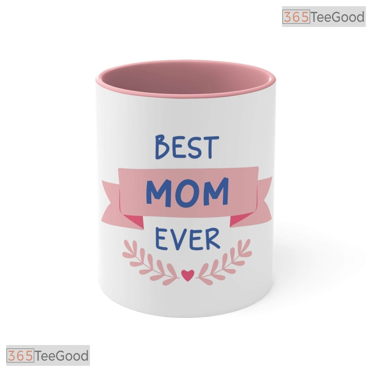 Best Mom Ever Pink Banner Mother's Day Gift Two Tone Ceramic Accent Mug For Women