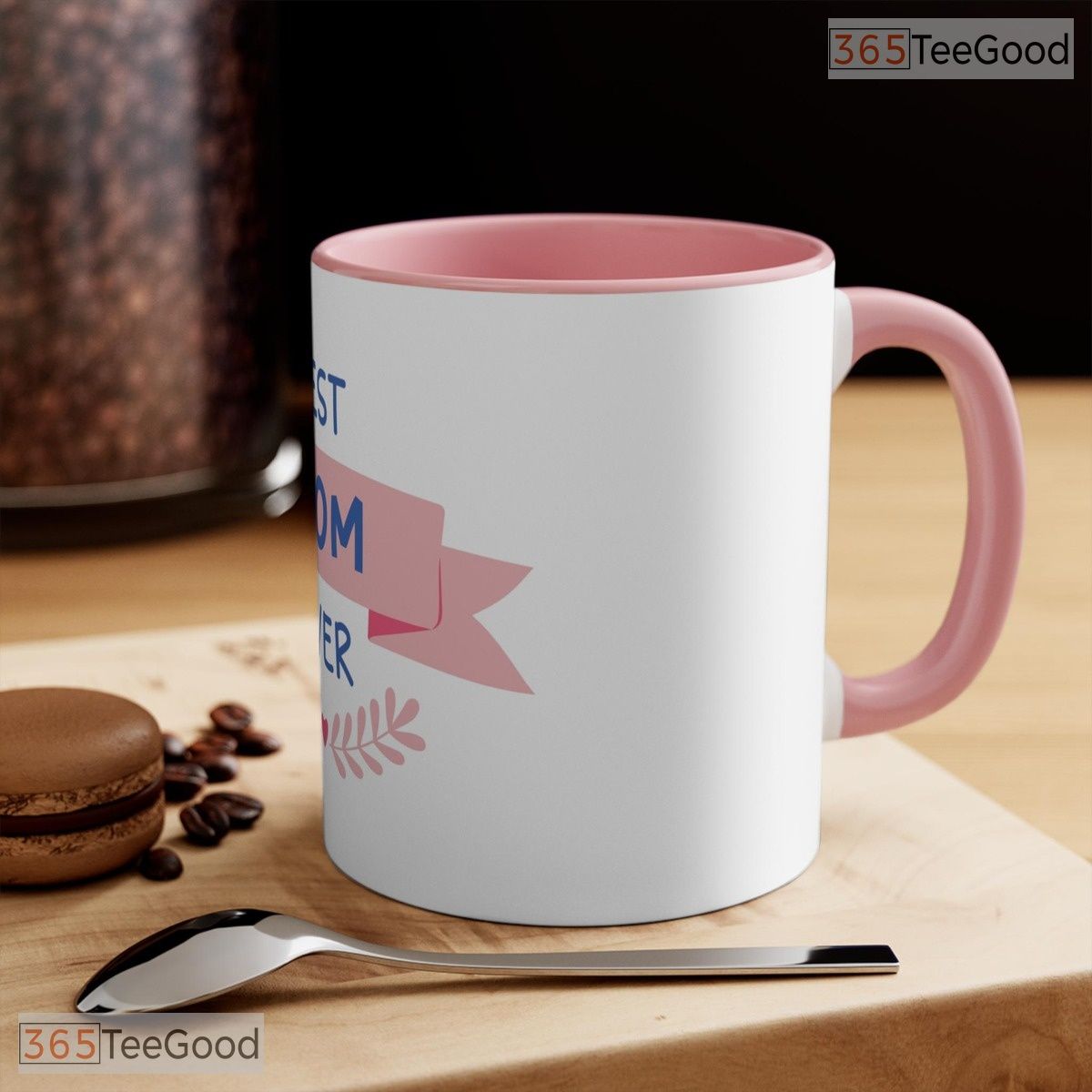 Best Mom Ever Pink Banner Mother's Day Gift Two Tone Ceramic Accent Mug For Women