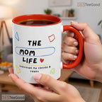 Mom Life Surviving On Coffee And Chaos Motherhood Color Accent Ceramic Coffee Cup Mug