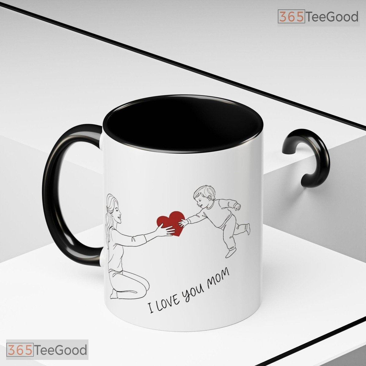 Mom Pitcher Illustration Mother's Day Gift Two Tone Premium Ceramic Accent Coffee Mug