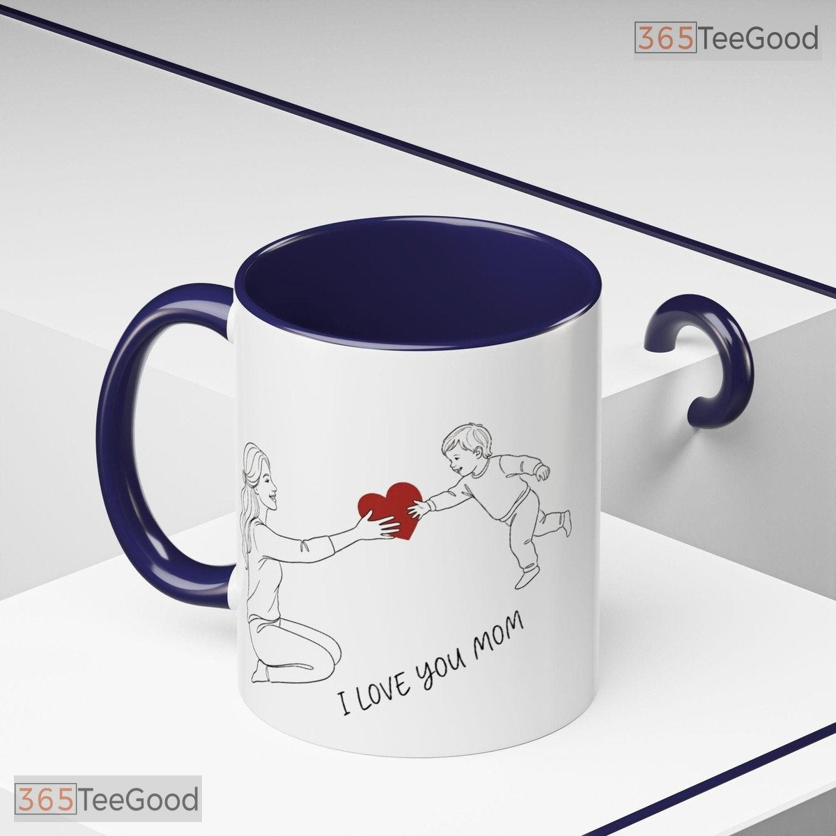 Mom Pitcher Illustration Mother's Day Gift Two Tone Premium Ceramic Accent Coffee Mug