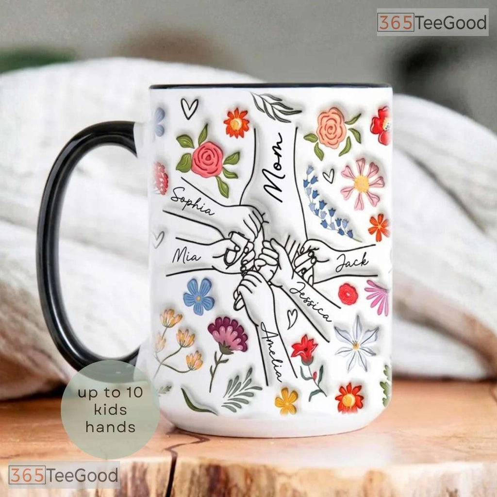 Personalized Mom Mug With Kids Names - Custom Mother's Day Gift From Children Mug