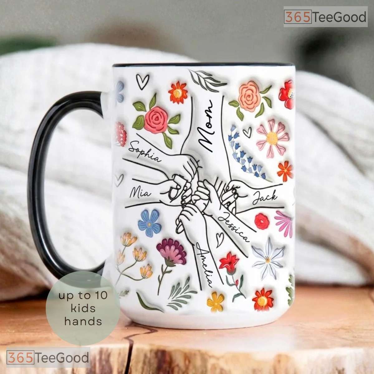 Personalized Mom Mug With Kids Names - Custom Mother's Day Gift From Children Mug