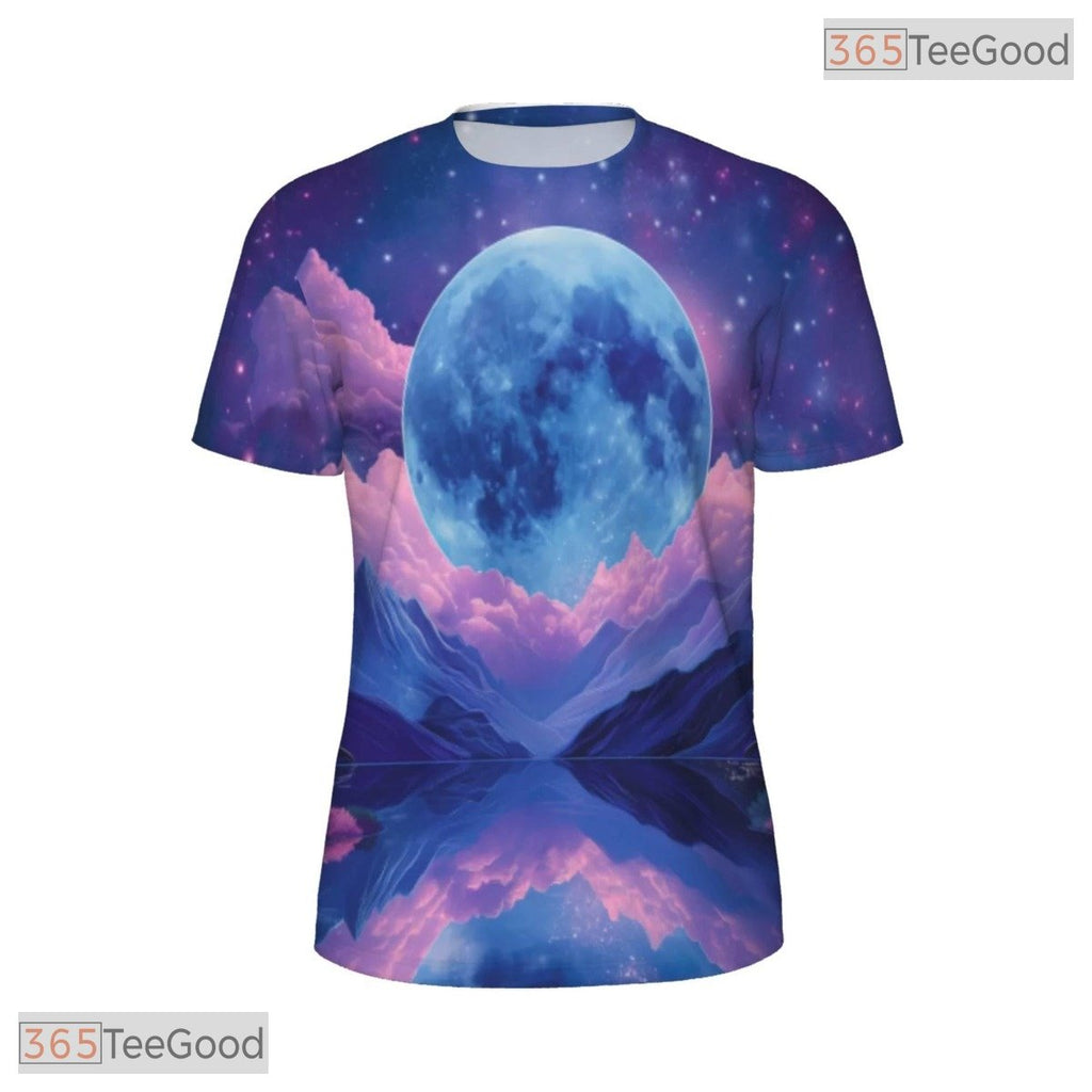 Cosmic Moon Space Graphic Art 3D Pattern Printed Casual Unisex T-Shirt Tops Style