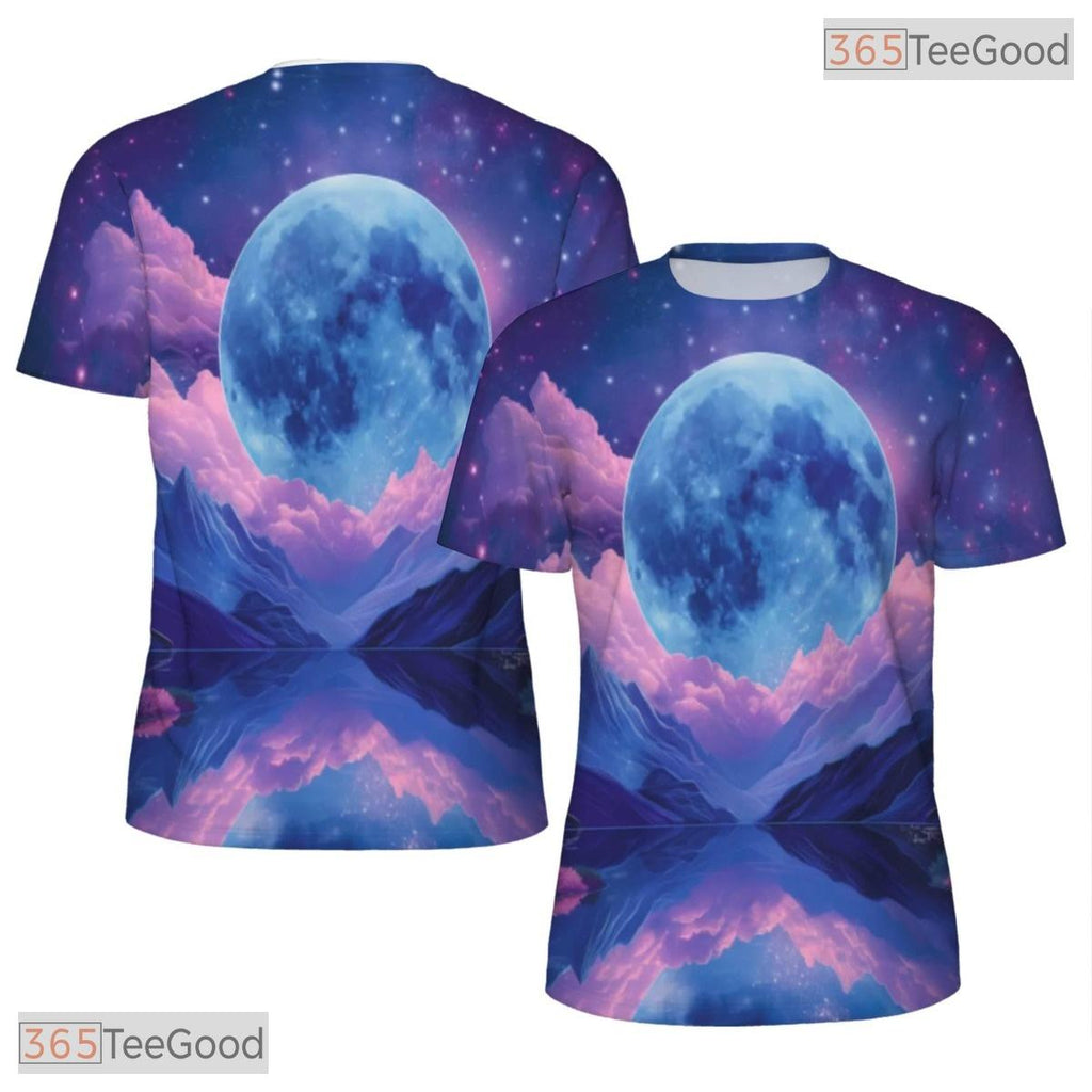 Cosmic Moon Space Graphic Art 3D Pattern Printed Casual Unisex T-Shirt Tops Style