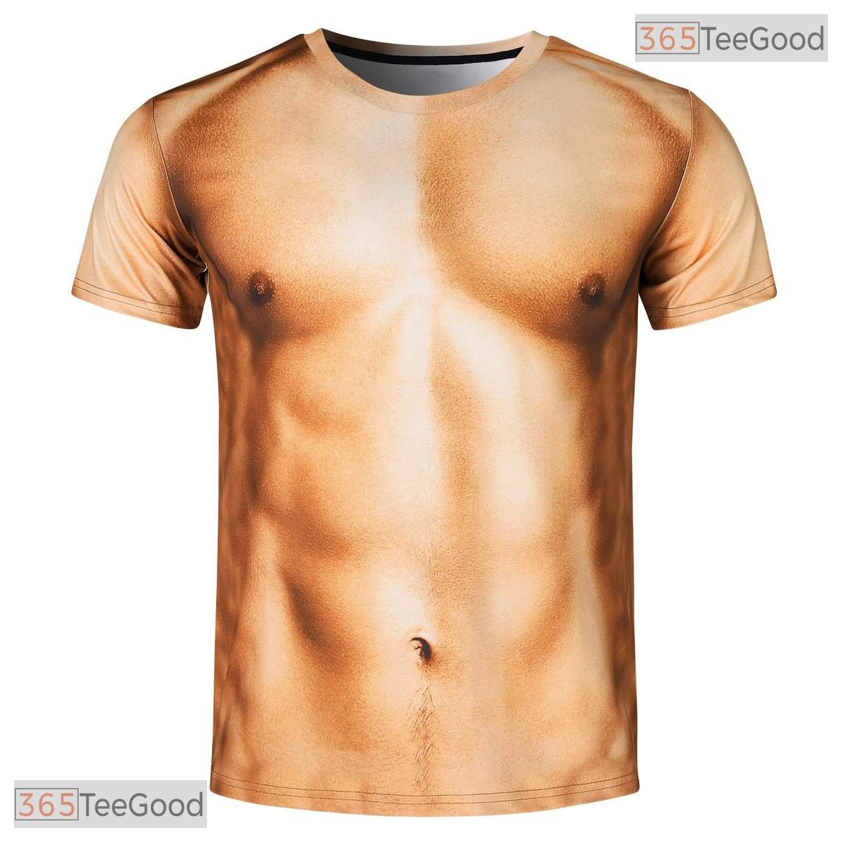Shredded Fake Abs Muscle Chest Costume Novelty 3D Printed Casual Unisex Shirt