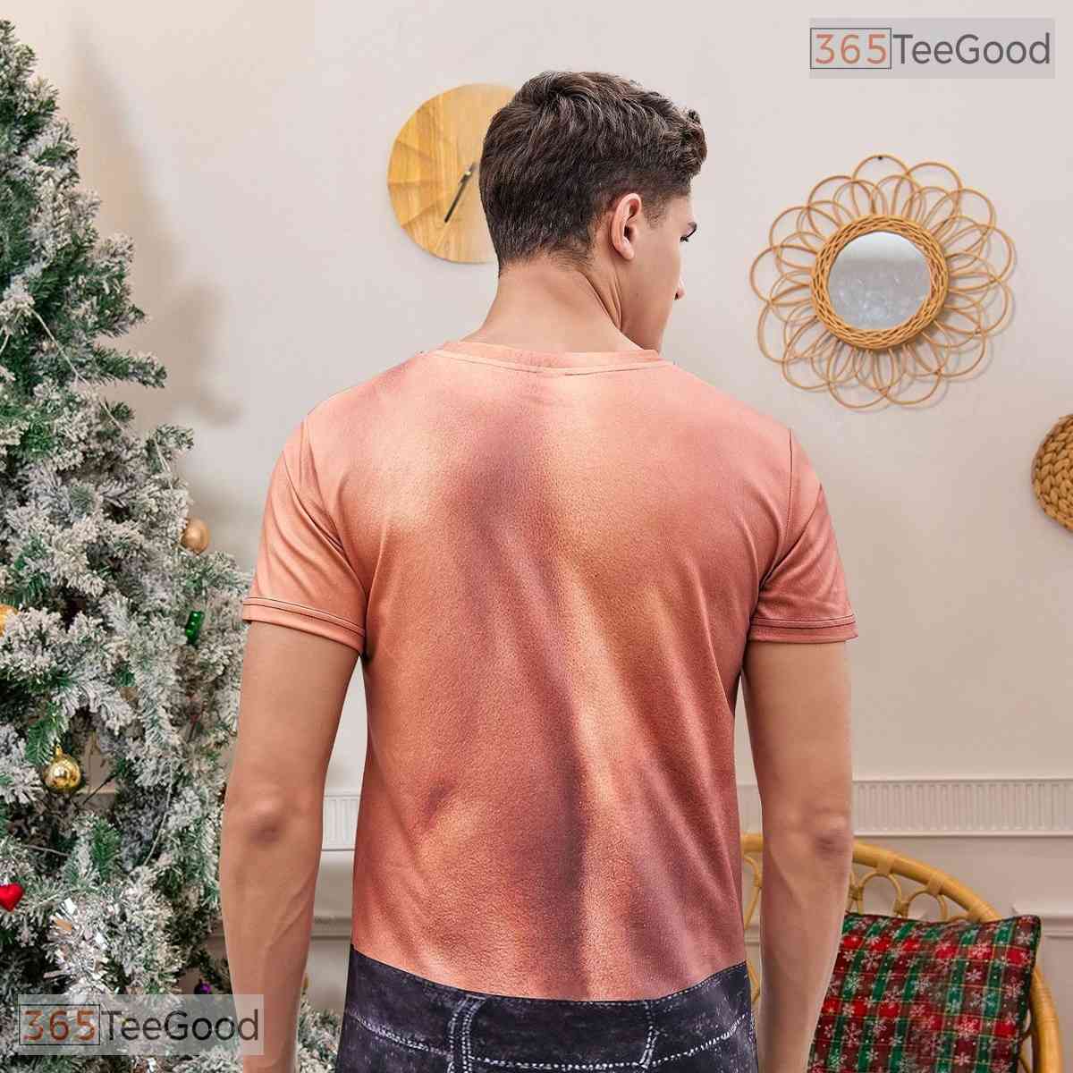Shredded Fake Abs Muscle Chest 3D Novelty Costume Graphic Tee Men Women