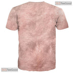 Funny Brown Muscle Chest Fake Abs 3D Graphic Print Casual Unisex Tee Shirt