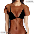 Shredded Muscle Chest Fake Abs 3D Novelty Costume Graphic Casual Unisex Shirt
