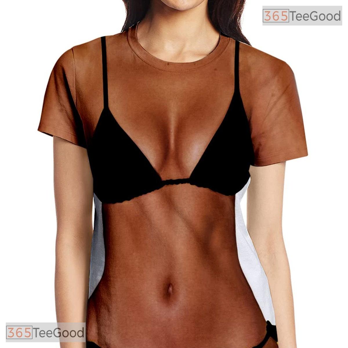 Shredded Muscle Chest Fake Abs 3D Novelty Costume Graphic Casual Unisex Shirt