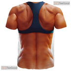 Realistic Muscle Chest Fake Abs Costume 3D Printed Novelty Unisex Tee Shirt Top