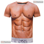 Funny Hairy Chest Muscle Costume Novelty 3D Printed Casual Unisex Tee Shirts