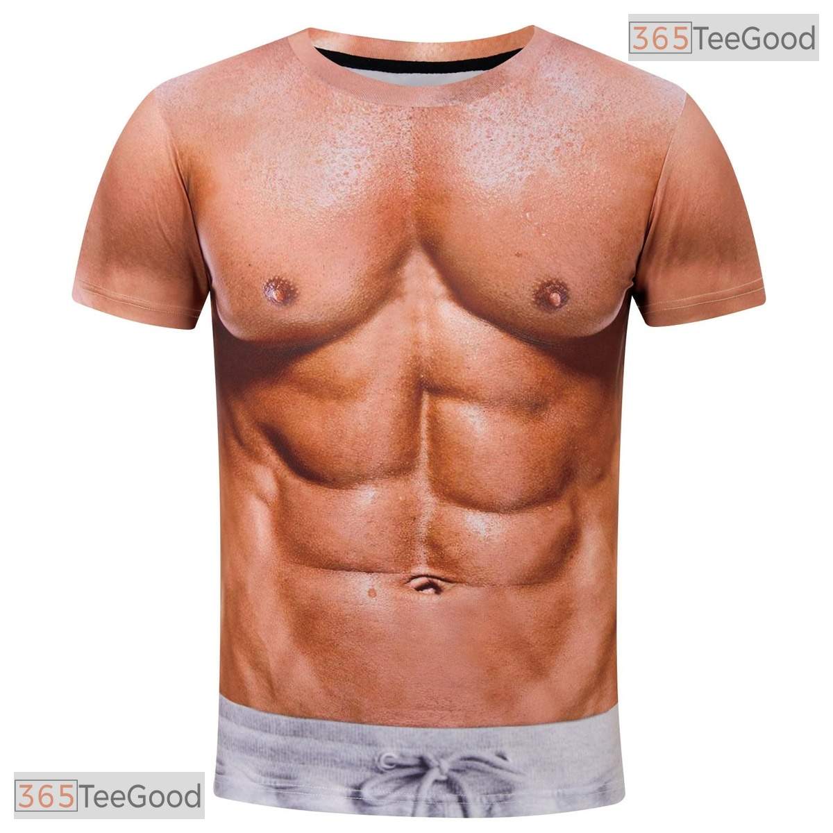 Funny Hairy Chest Muscle Costume Novelty 3D Printed Casual Unisex Tee Shirts