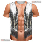 Muscle Chest Sequin Illusion Costume Novelty 3D Graphic Printed Casual Unisex T-Shirt