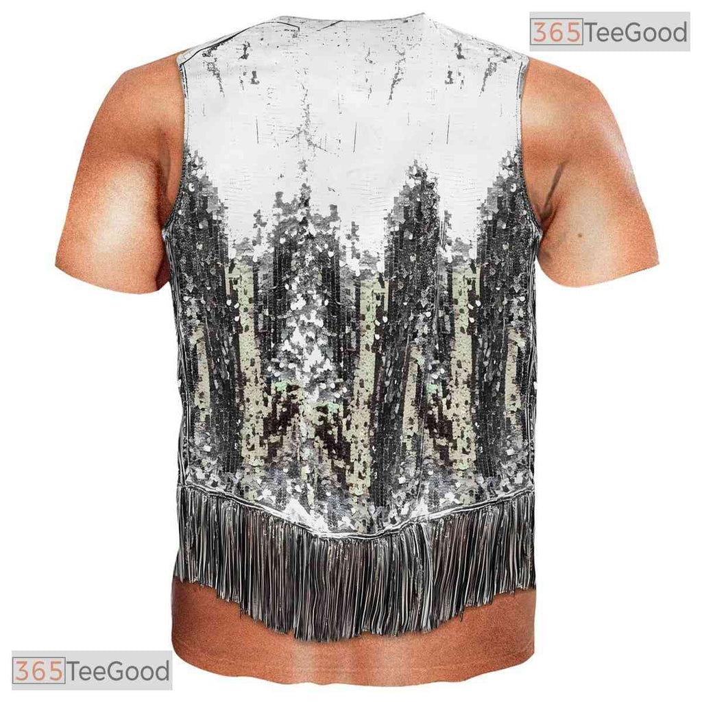 Muscle Chest Sequin Illusion Costume Novelty 3D Graphic Printed Casual Unisex T-Shirt