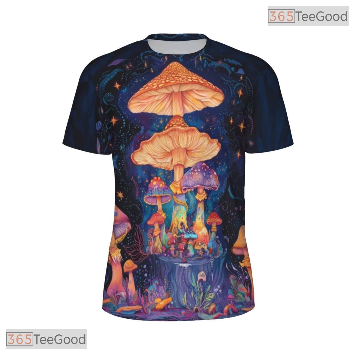 Magical Mushroom Nature Graphic 3D Pattern Printed Casual Unisex T-Shirt Styles