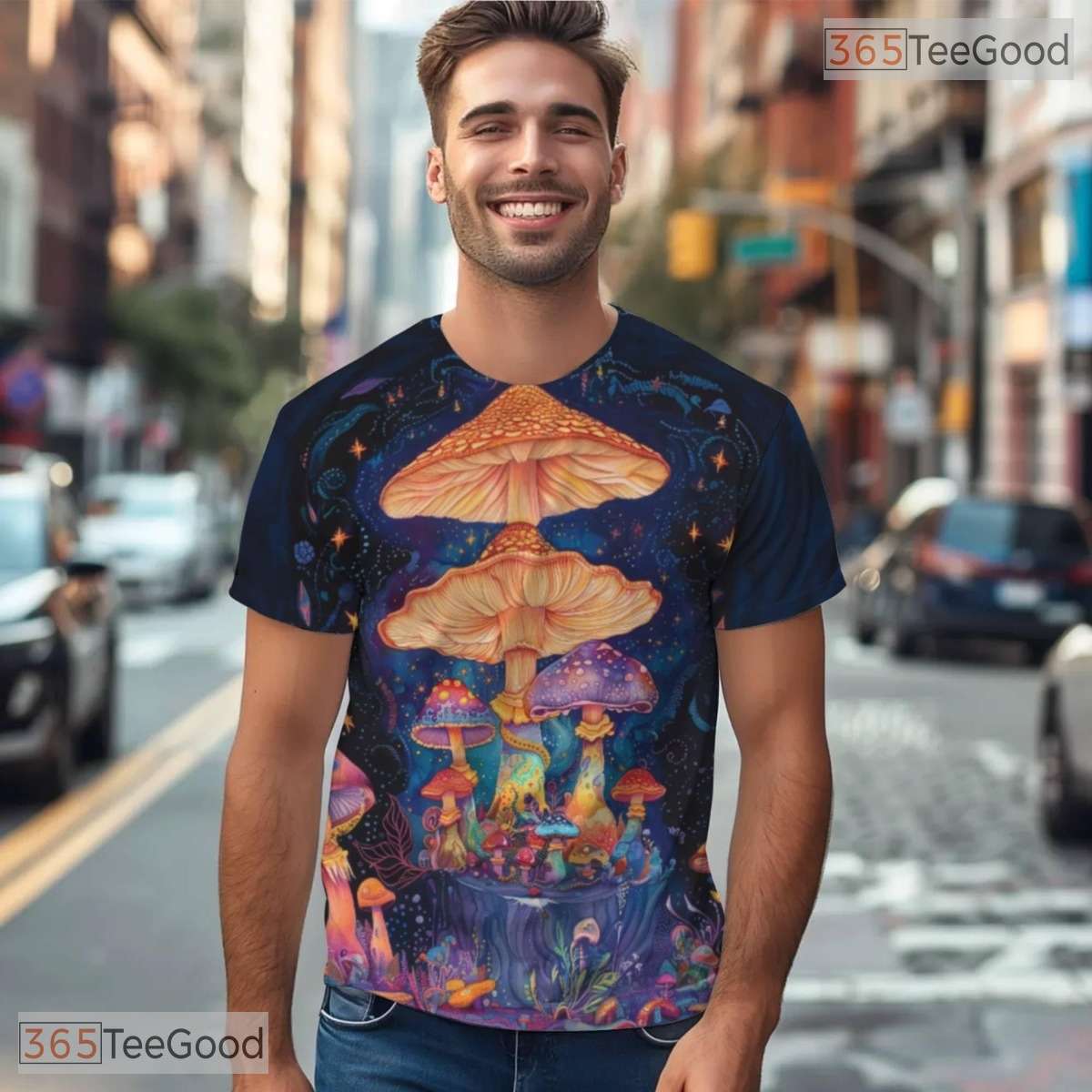 Magical Mushroom Nature Graphic 3D Pattern Printed Casual Unisex T-Shirt Styles