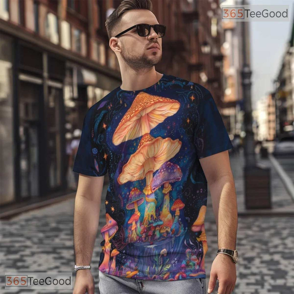 Magical Mushroom Nature Graphic 3D Pattern Printed Casual Unisex T-Shirt Styles