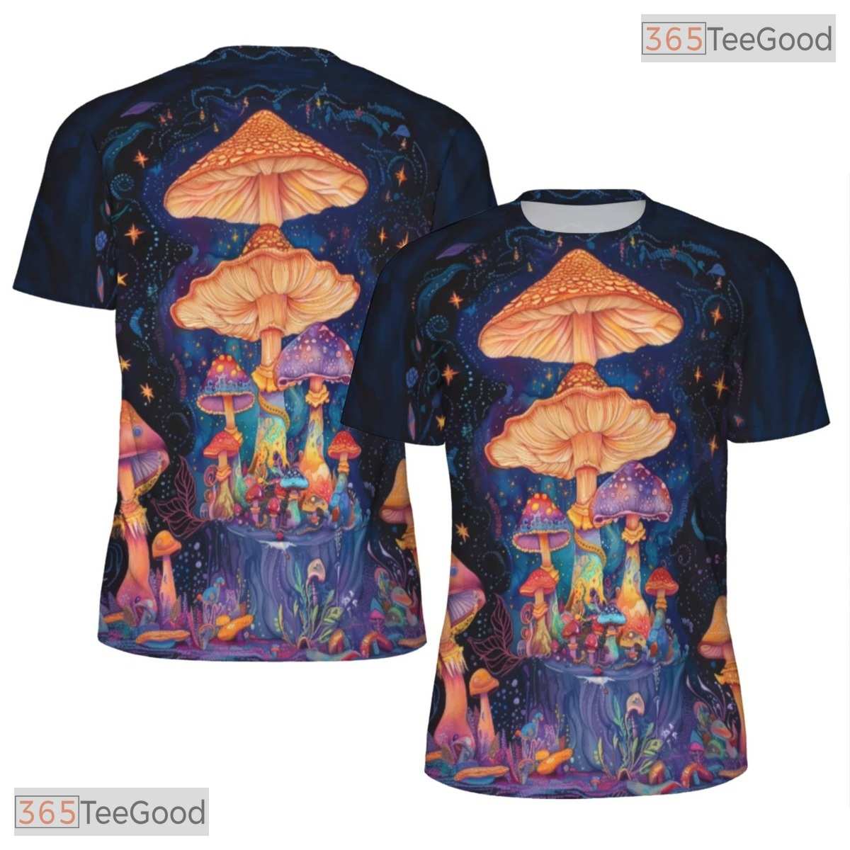 Magical Mushroom Nature Graphic 3D Pattern Printed Casual Unisex T-Shirt Styles