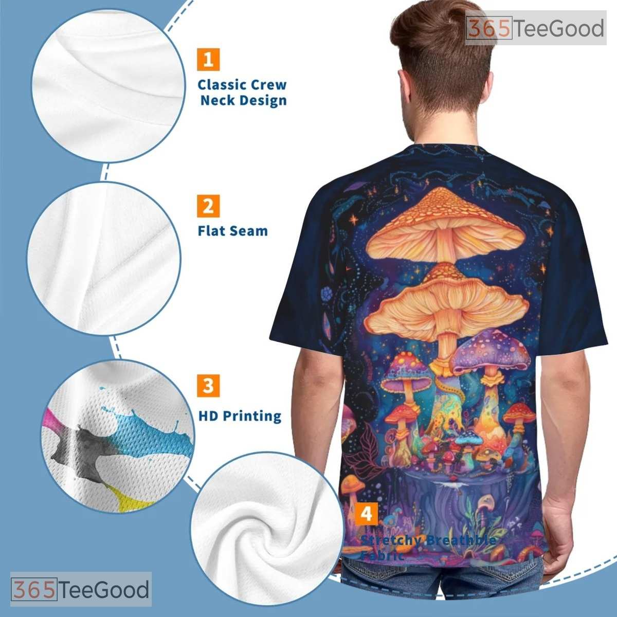 Magical Mushroom Nature Graphic 3D Pattern Printed Casual Unisex T-Shirt Styles
