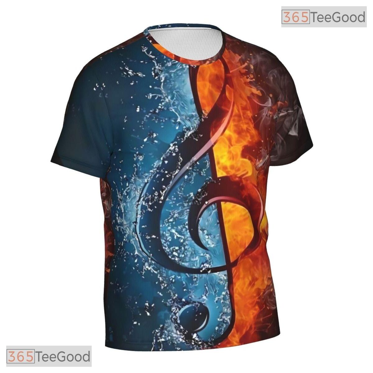 Music Notes Basketball Graphic Art 3D Printed Short Sleeve Unisex T-Shirt Tops Fun