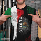 Black Mexico Flag Mexican Pride Graphic 3D Printed Casual Short Sleeve Unisex Tee