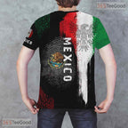 Black Mexico Flag Mexican Pride Graphic 3D Printed Casual Short Sleeve Unisex Tee