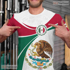 Red Green Mexico Flag Mexican Pride 3D Graphic Printed Casual Unisex Tee Shirt