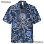 Nautical Octopus Marine Life Hawaiian Shirt Unisex Coastal Summer Wear Tee