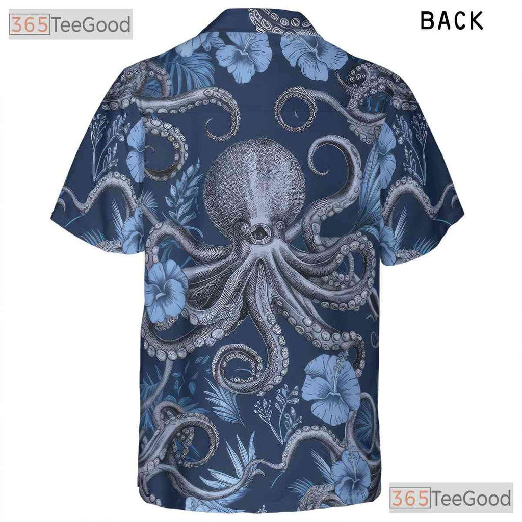 Nautical Octopus Marine Life Hawaiian Shirt Unisex Coastal Summer Wear Tee