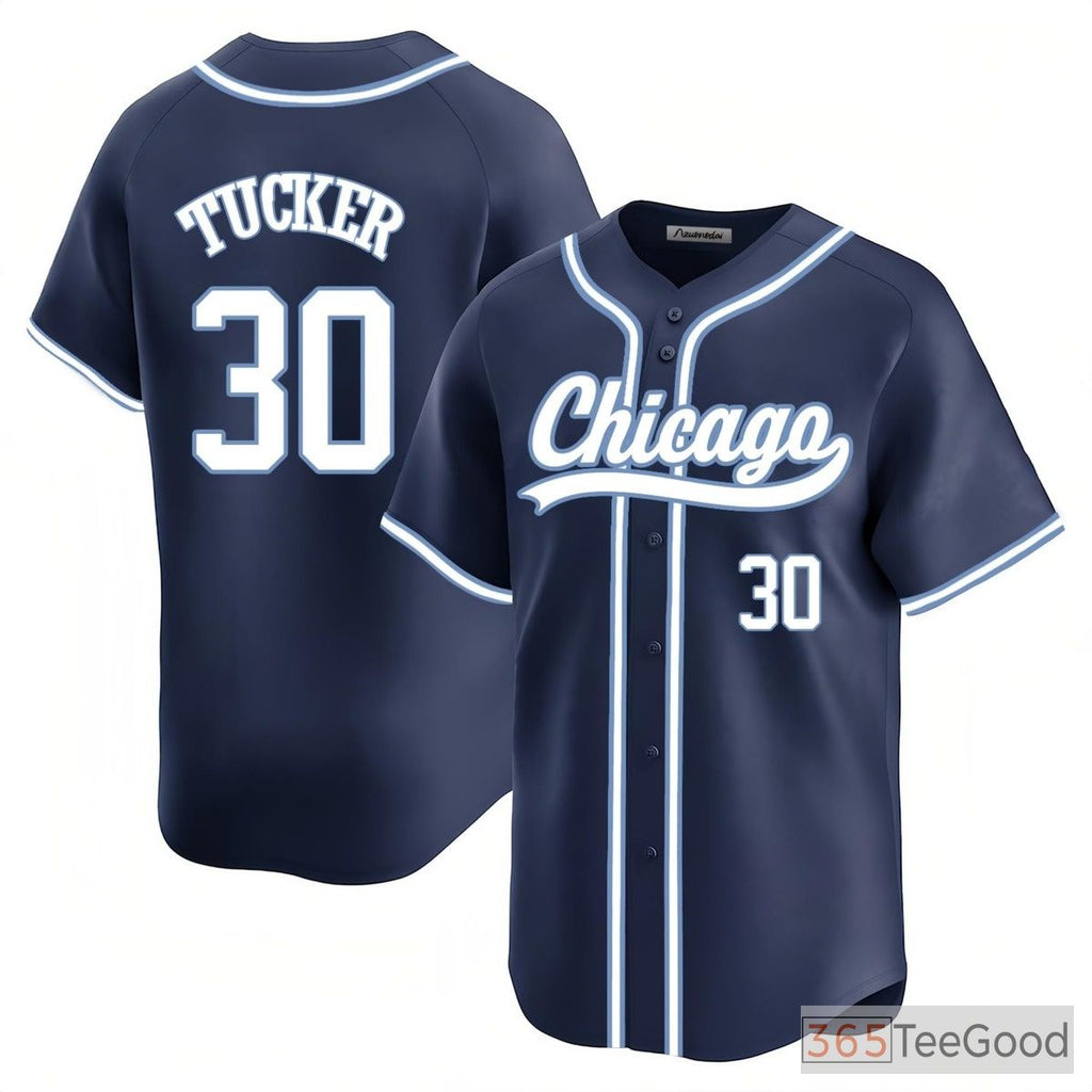 Navy Baseball Jersey Tee - Stitched Custom Name, Number & Team Player Look