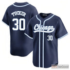 Navy Baseball Jersey Tee - Stitched Custom Name, Number & Team Player Look