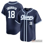Navy Baseball Jersey Tee for Men & Women - Custom Stitched Player & Team Look