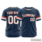 Navy Custom Baseball Jersey Button Down Personalized Unisex Stitched Sports Uniforms