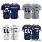 Navy Custom Baseball Jersey Button Down Personalized Unisex Stitched Sports Uniforms