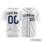 Navy Custom Baseball Jersey Button Down Personalized Unisex Stitched Sports Uniforms