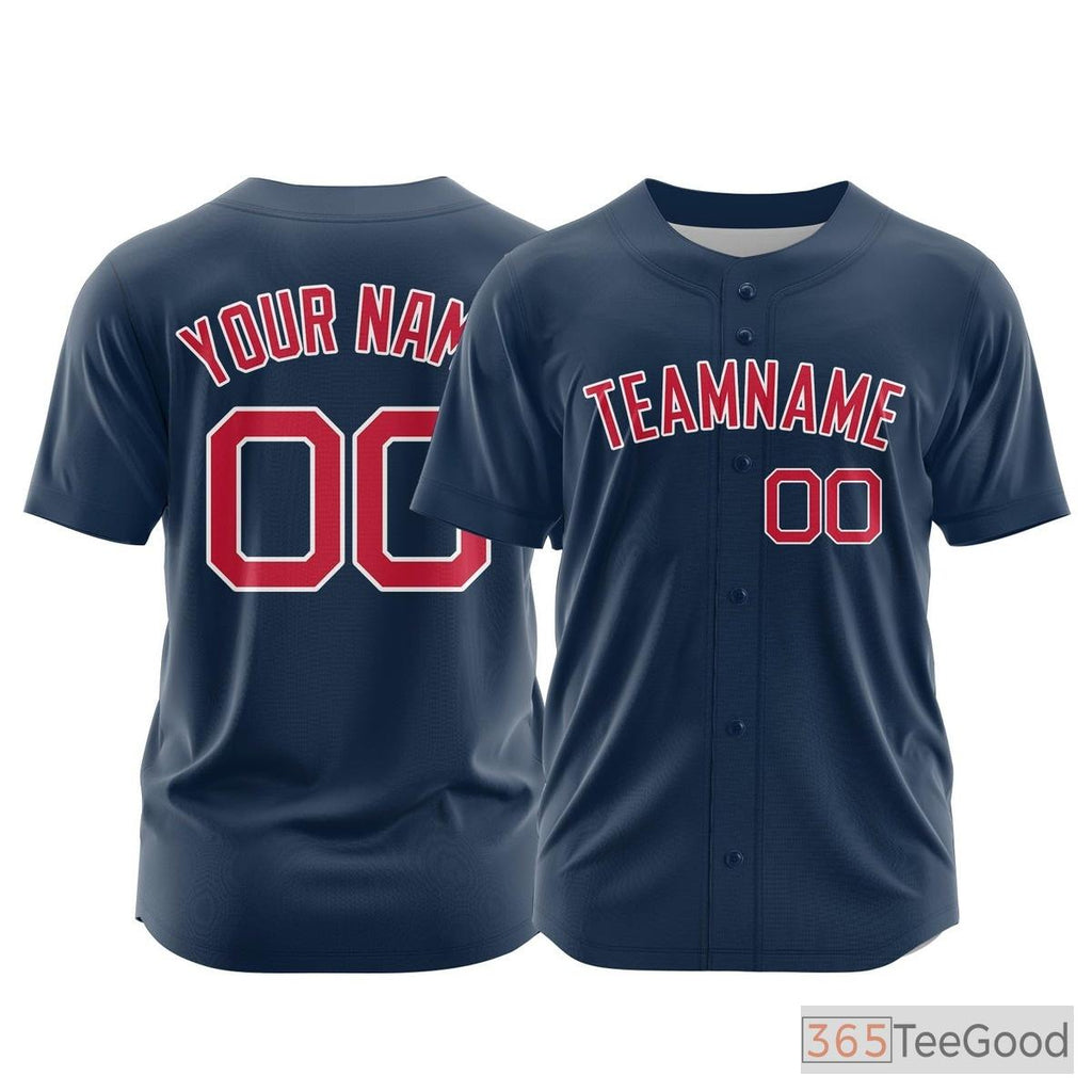 Navy Custom Baseball Jersey Tee Personalized Team Name Number for Men Women